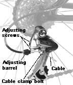 Cable clamp bolt for rear derailleur