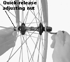 Adjusting the quick-release nut